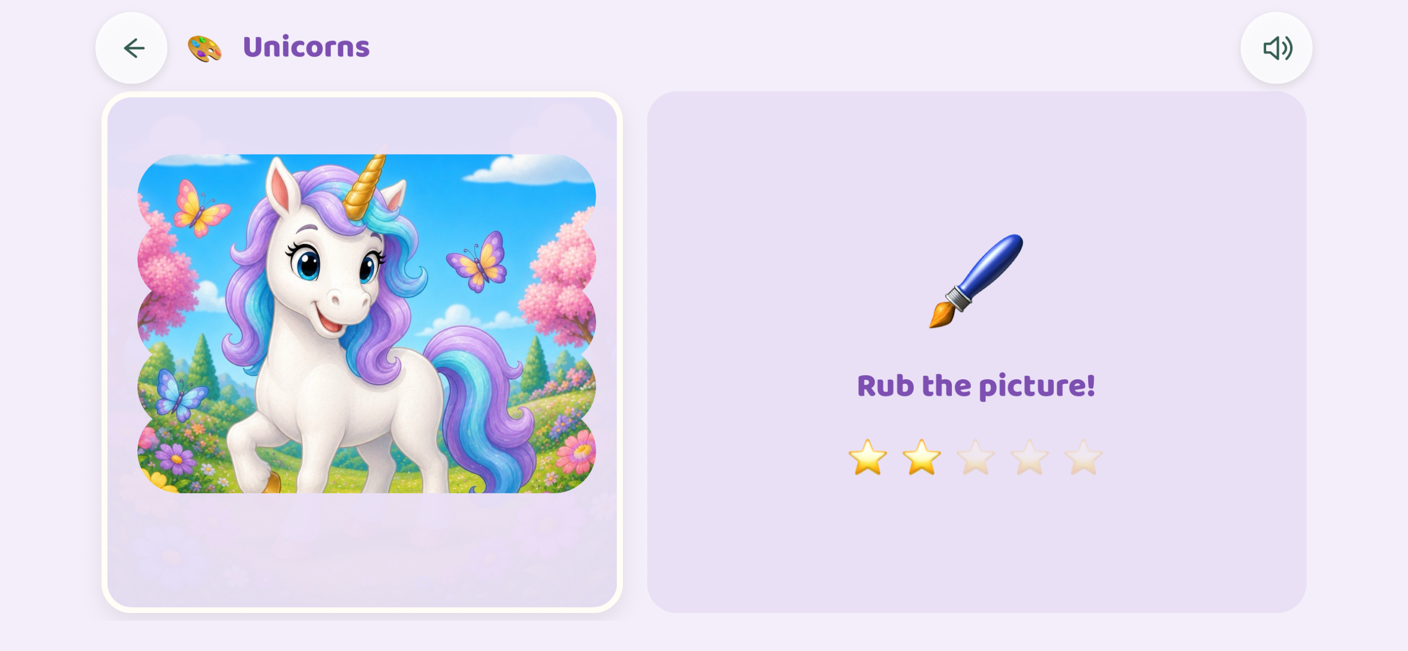 Unicorn coloring activity with a picture to reveal